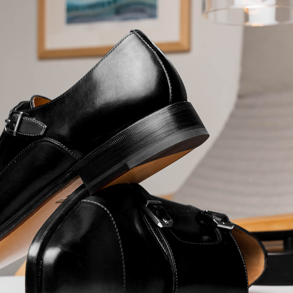 Stemar Genova Double Monk Strap Black