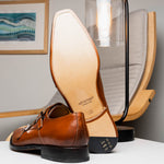 Stemar Genova Double Monk Strap Burnished Tan