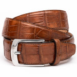 Caporicci Genuine Alligator Belt Cognac