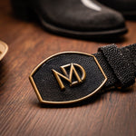 Marco Di Milano Georgia Stingray Round Toe Cowboy Boot Black