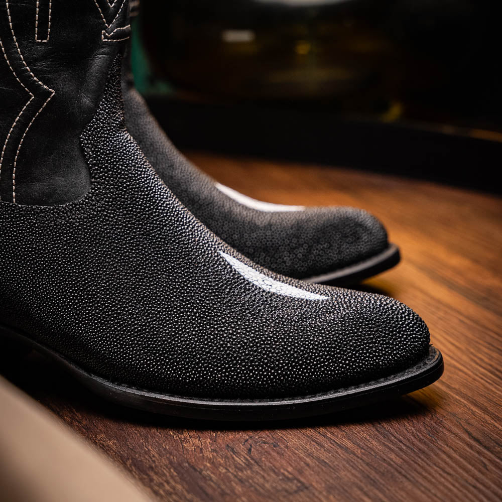 Marco Di Milano Georgia Stingray Round Toe Cowboy Boot Black