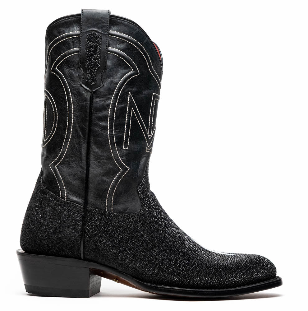 Marco Di Milano Georgia Stingray Round Toe Cowboy Boot Black