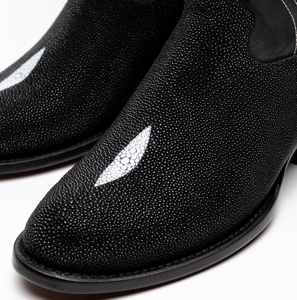 Marco Di Milano Georgia Stingray Round Toe Cowboy Boot Black
