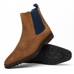Zelli Gianna Suede Chelsea Boots Cognac / Navy (46-210-CGN)