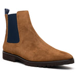 Zelli Gianna Suede Chelsea Boots Cognac / Navy (46-210-CGN)