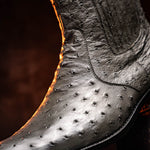Marco Di Milano Giorgio Ostrich Quill Dress Boots Serpentine Grey 
