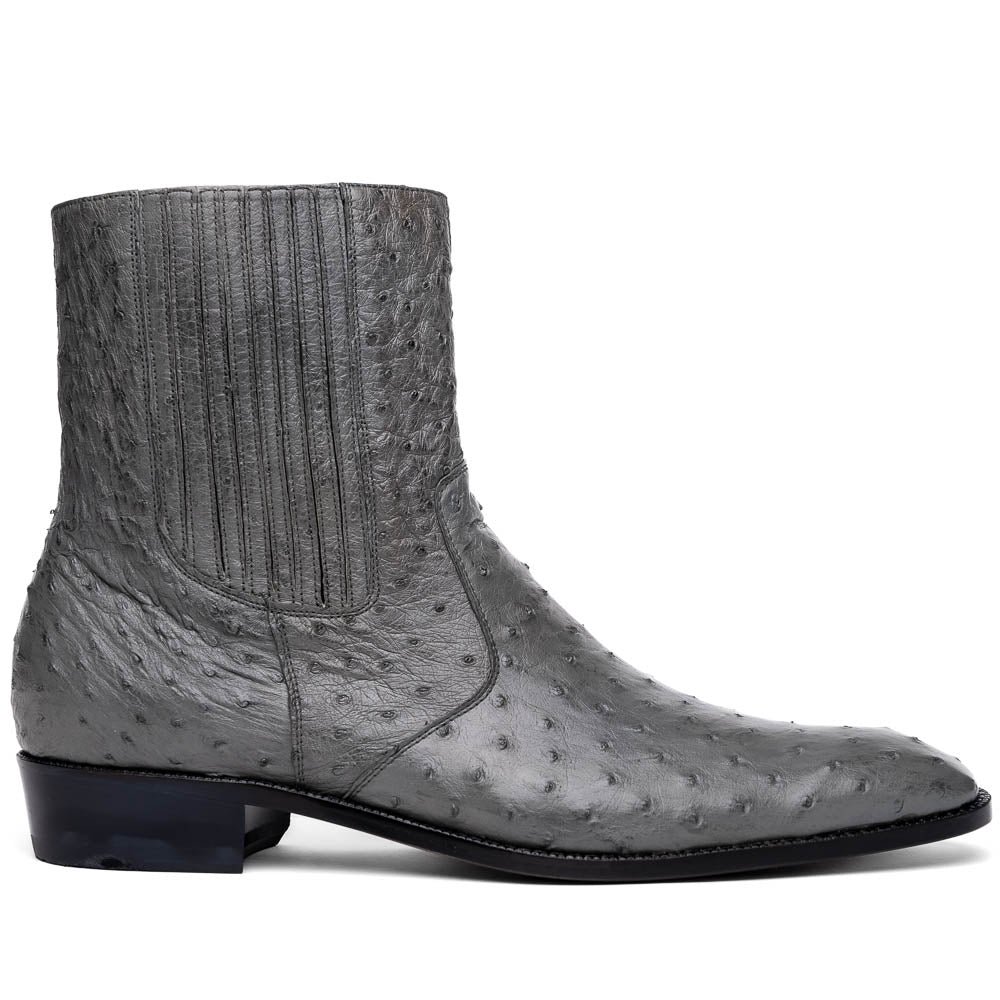 Marco Di Milano Giorgio Ostrich Quill Dress Boots Serpentine Grey 
