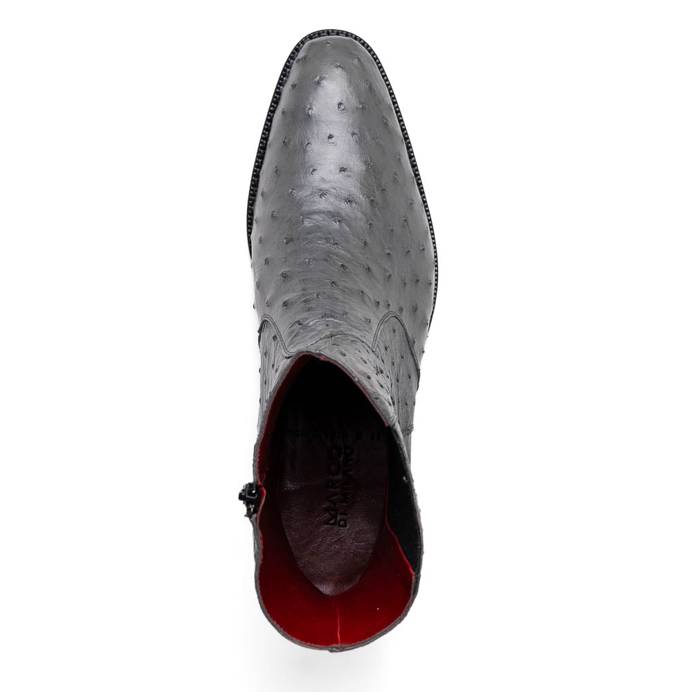 Marco Di Milano Giorgio Ostrich Quill Dress Boots Serpentine Grey 
