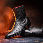 Marco Di Milano Giorgio Ostrich Quill Dress Boots Black