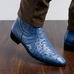 View product image 8: Marco Di Milano Giorgio Ostrich Quill Dress Boots Jeans Blue