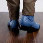 View product image 9: Marco Di Milano Giorgio Ostrich Quill Dress Boots Jeans Blue