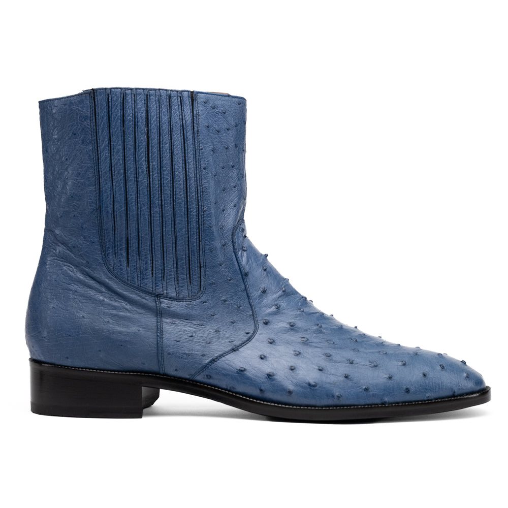 Marco Di Milano Giorgio Ostrich Quill Dress Boots Jeans Blue