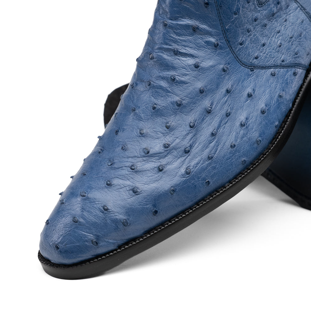Marco Di Milano Giorgio Ostrich Quill Dress Boots Jeans Blue