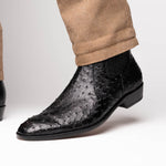 Marco Di Milano Giorgio Ostrich Quill Dress Boots Black