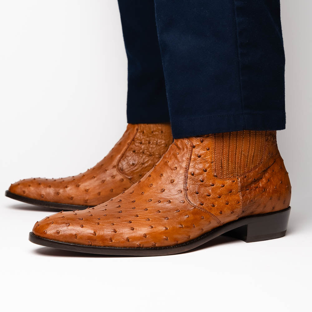 Marco Di Milano Giorgio Ostrich Quill Dress Boots Brandy
