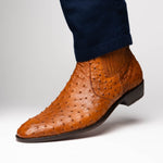 Marco Di Milano Giorgio Ostrich Quill Dress Boots Brandy