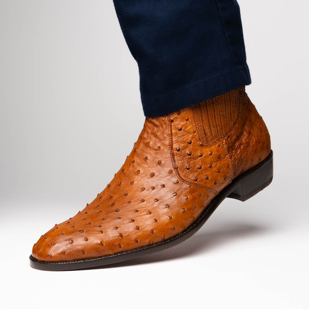 Marco Di Milano Giorgio Ostrich Quill Dress Boots Brandy