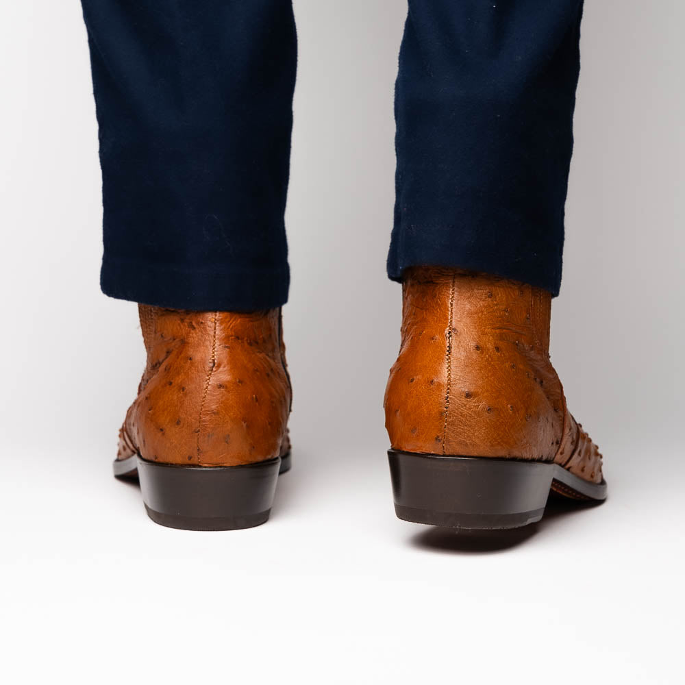 Marco Di Milano Giorgio Ostrich Quill Dress Boots Brandy