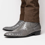 Marco Di Milano Giorgio Ostrich Quill Dress Boots Serpentine Grey 