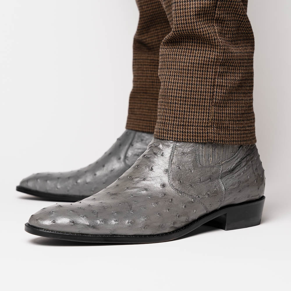 Marco Di Milano Giorgio Ostrich Quill Dress Boots Serpentine Grey 