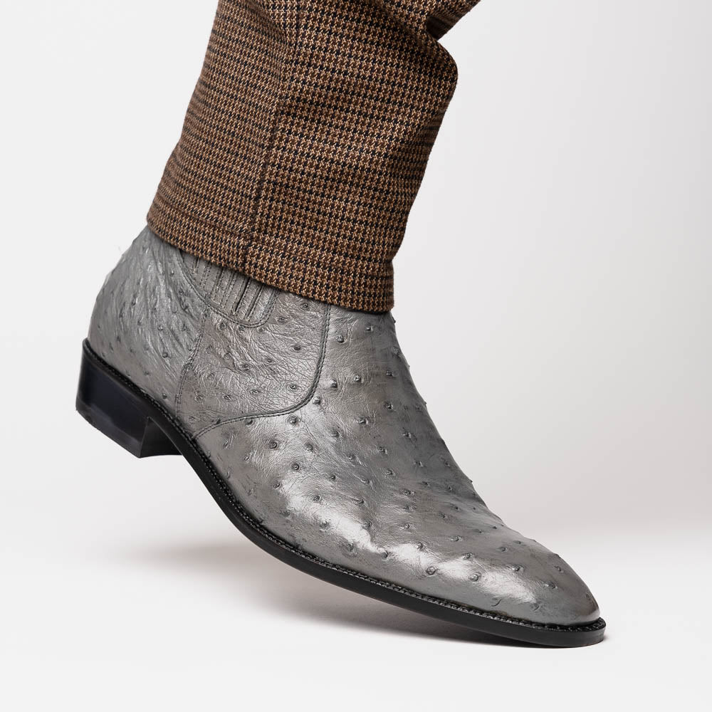 Marco Di Milano Giorgio Ostrich Quill Dress Boots Serpentine Grey 