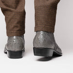 Marco Di Milano Giorgio Ostrich Quill Dress Boots Serpentine Grey 