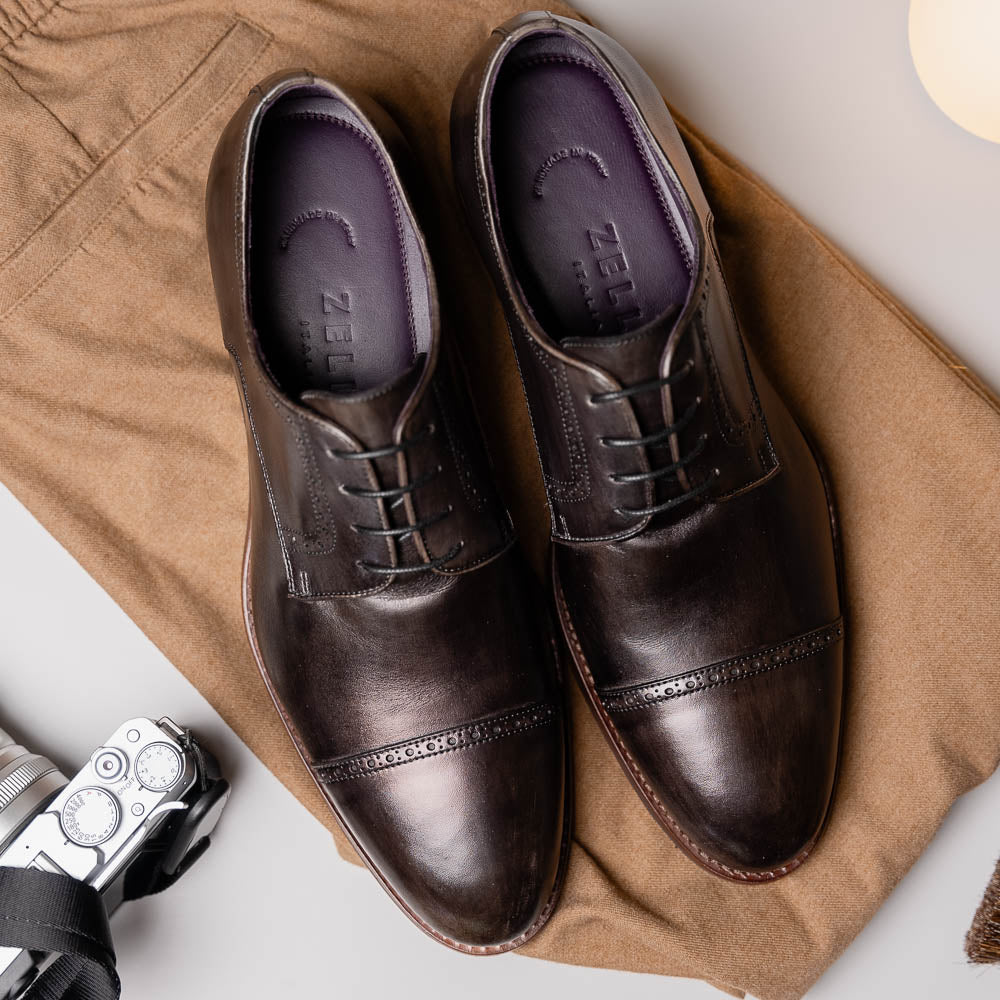 Zelli Giovanni Cap Toe Brogues Grey (25-548-GRY)