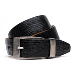 Marco Di Milano Giovanni Lizard & Caiman Crocodile Belt Black