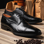 Zelli Giovanni Lizard Cap Toe Brogues Black (24-526-BLK)