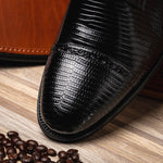 Zelli Giovanni Lizard Cap Toe Brogues Black (24-526-BLK)