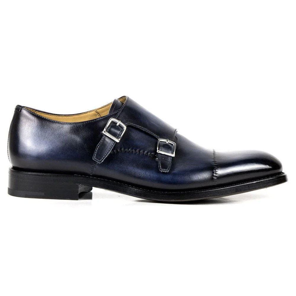 Spernanzoni Giudice Leather Double Monk Strap Antique Ocean