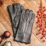 Moreschi Vail Genuine Peccary / Cashmere Gloves Brown