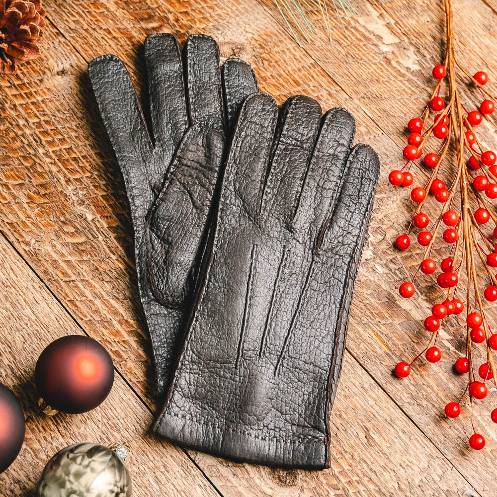 Moreschi Vail Genuine Peccary / Cashmere Gloves Brown