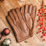 Moreschi Vail Genuine Peccary / Cashmere Gloves Tan