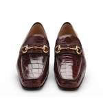Caporicci 9872 Alligator Bit Loafers Gold