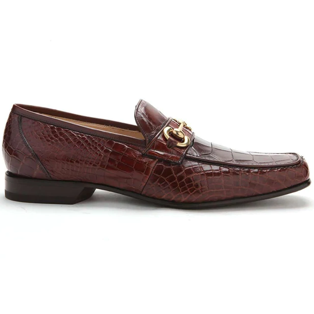 Caporicci 9872 Genuine Alligator Bit Loafers Gold