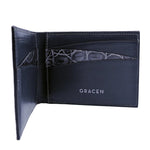Gracen Nile Crocodile Bi-Fold Wallet Gray