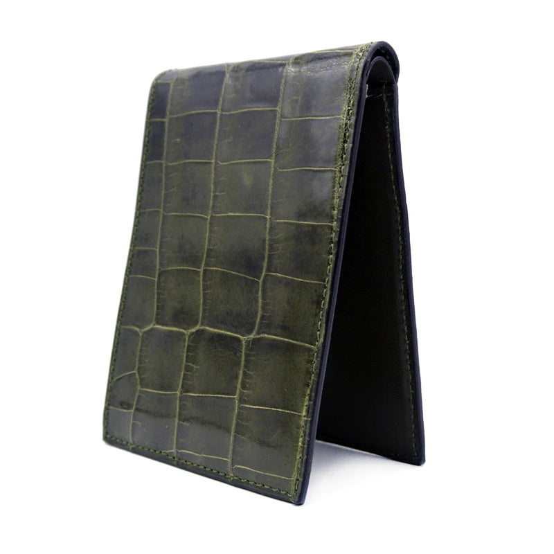 Gracen Nile Crocodile Bi-Fold Wallet Green