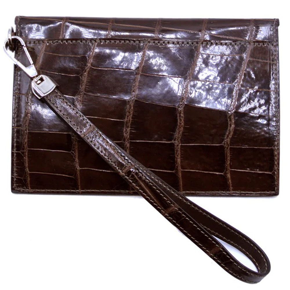 Gracen Crocodile Envelope Brown (50-680-BRN)