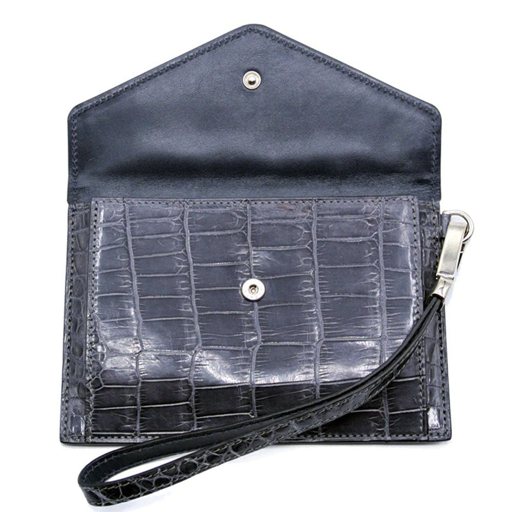 Gracen Crocodile Envelope Gray (50-680-GRY)