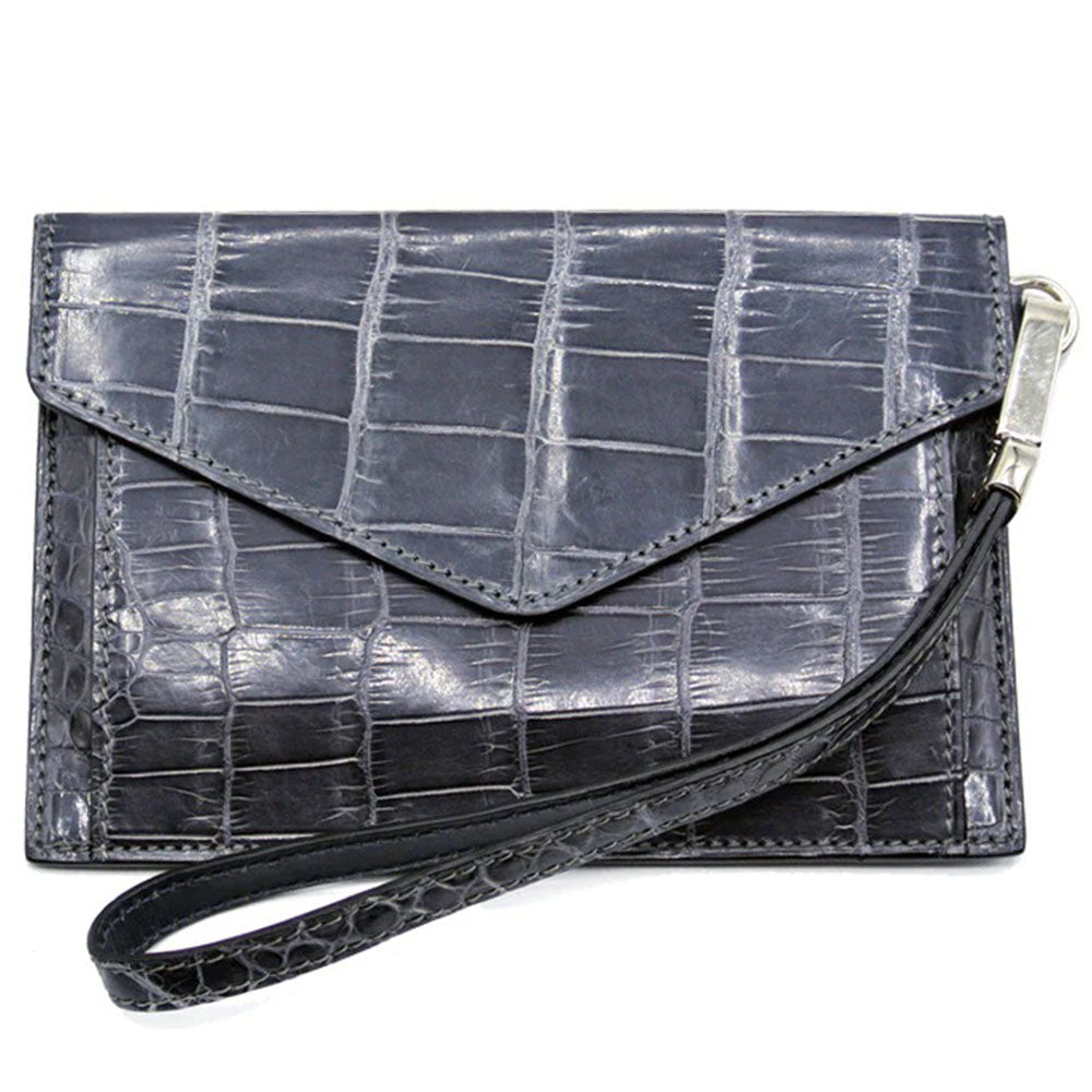 Gracen Crocodile Envelope Gray