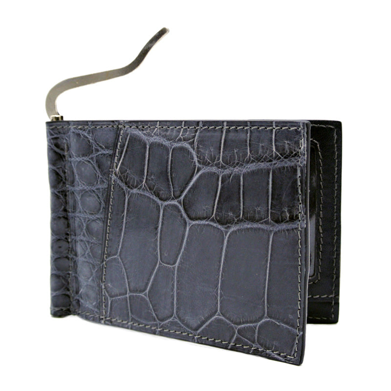 Gracen Nile Crocodile Money Clip Gray