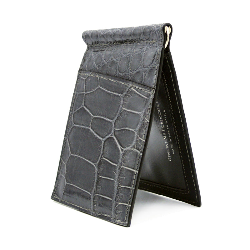 Gracen Nile Crocodile Money Clip Gray