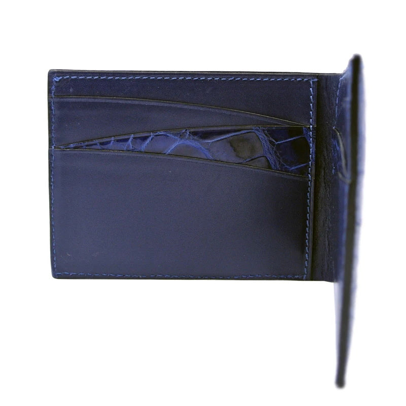 Gracen Nile Crocodile Bi-Fold Wallet Blue