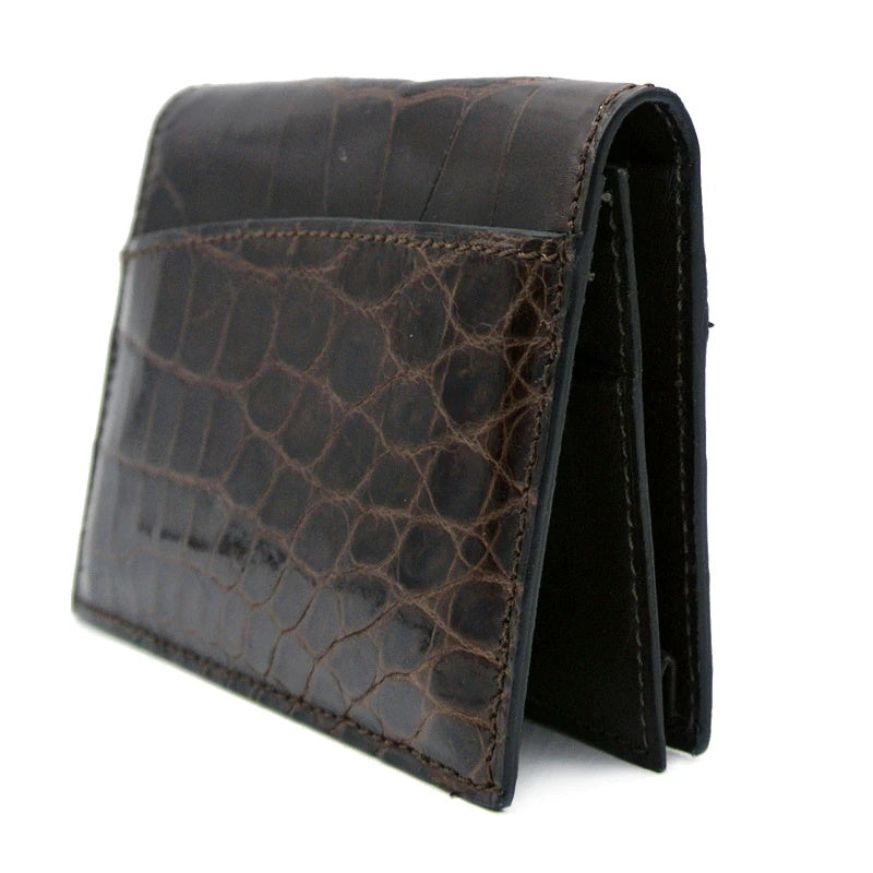 Gracen Nile Crocodile Card Case Brown