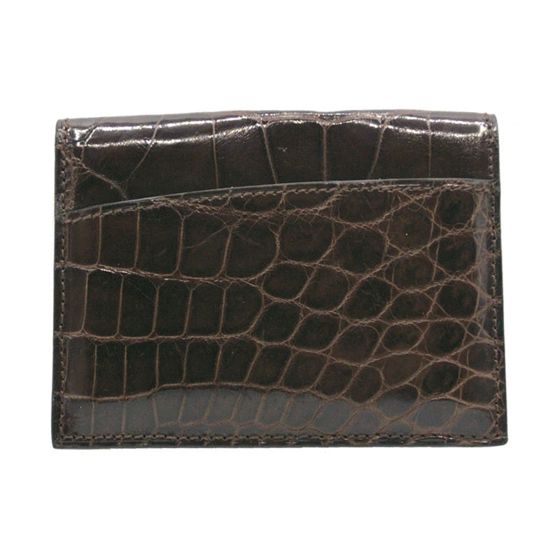 Gracen Nile Crocodile Card Case Brown