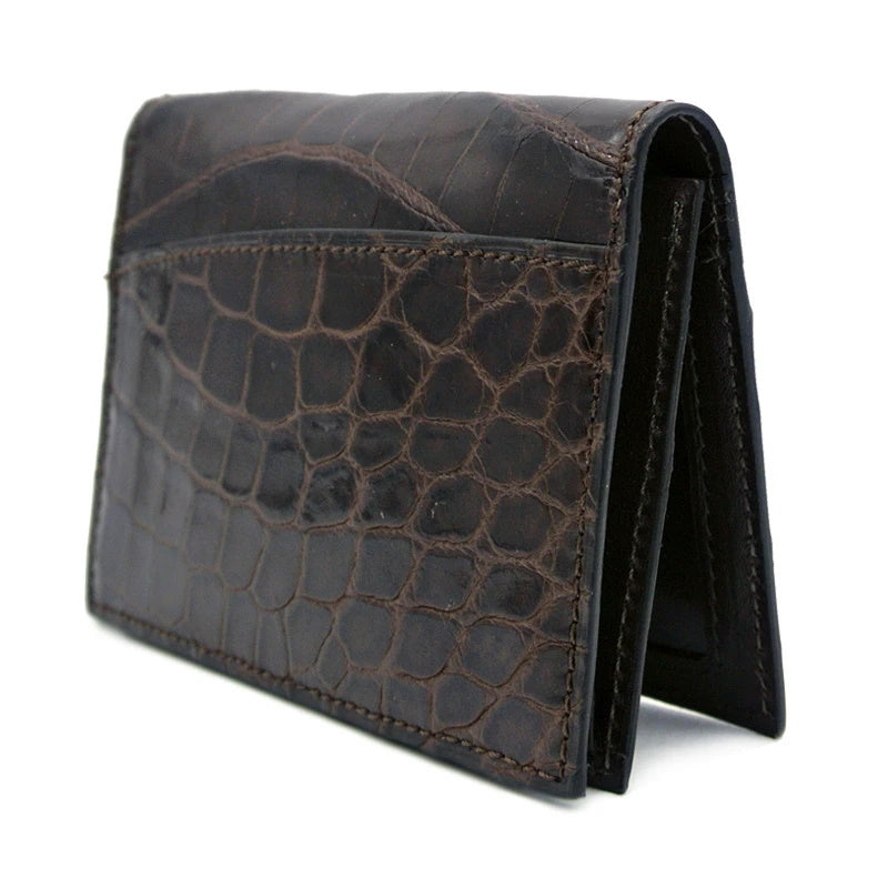 Gracen Nile Crocodile Card Case Brown