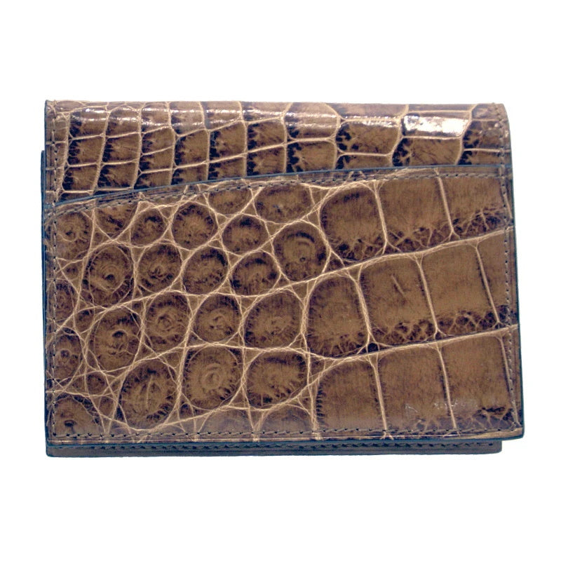 Gracen Nile Crocodile Card Case Cappucino