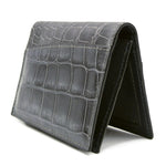 Gracen Nile Crocodile Card Case Gray