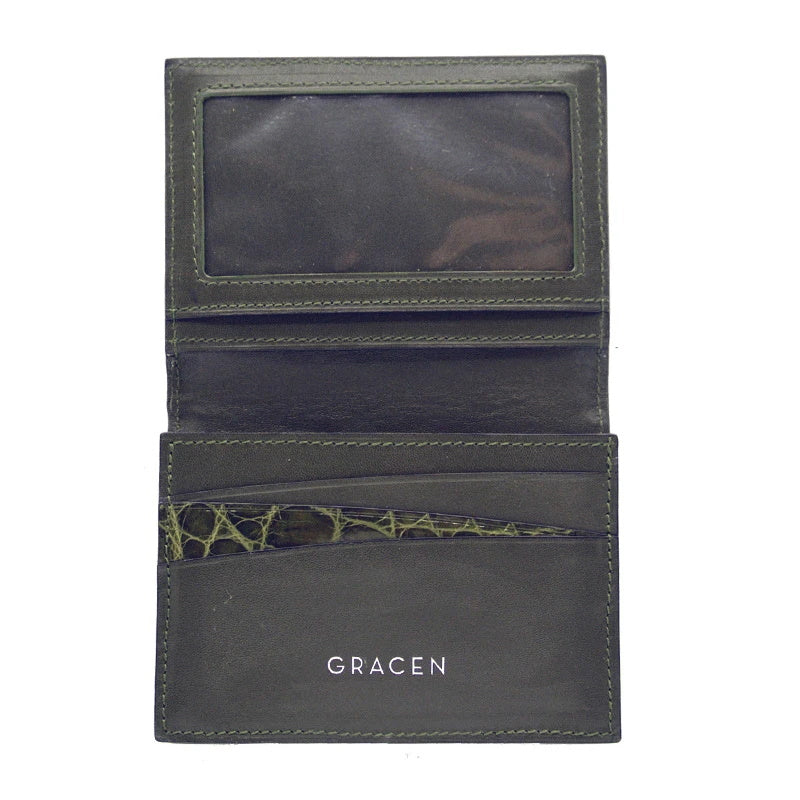 Gracen Nile Crocodile Card Case Green